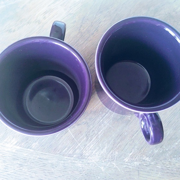 RETIRED FIESTA COLOR PLUM PAIR OF COFFEE MUGS - Picture 5 of 8